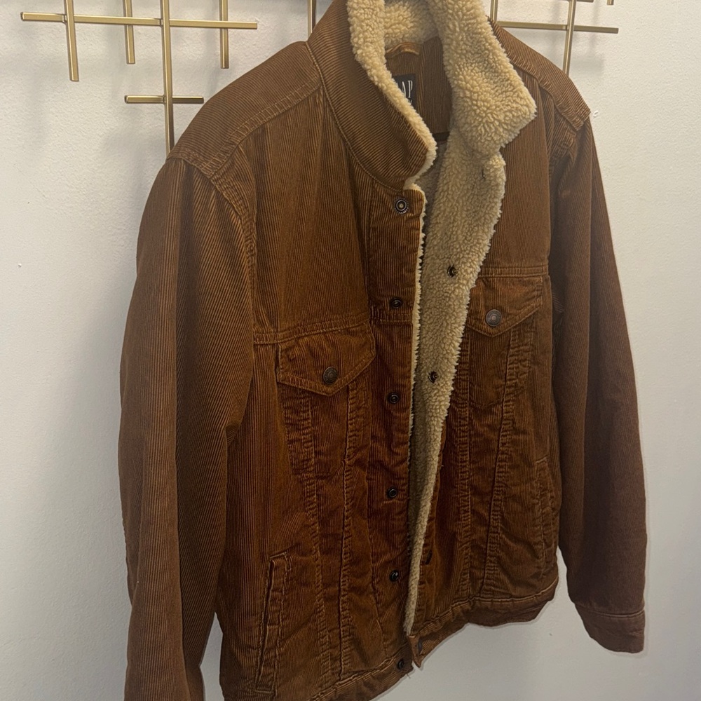 GAP Brown Corduroy Sherpa-Lined Field Jacket